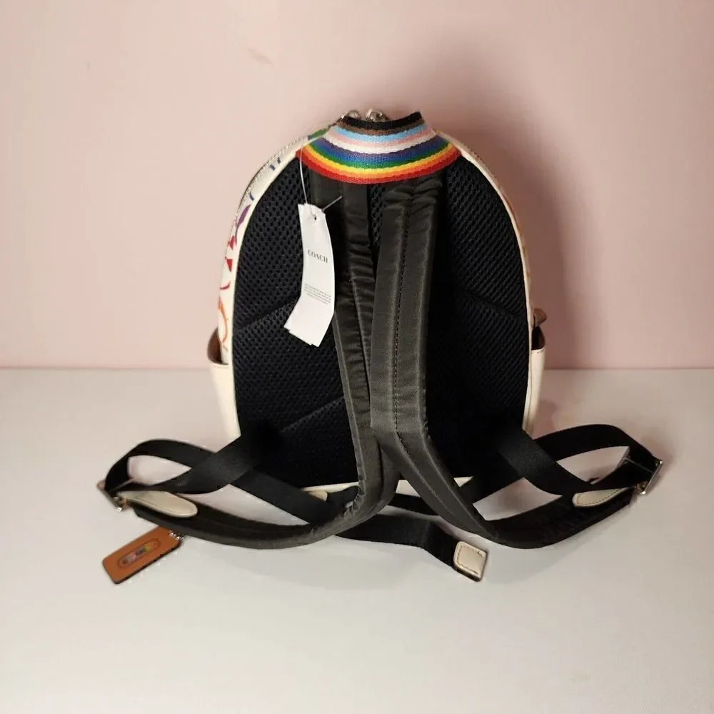 NWT COACH CK377 MINI COURT BACKPACK RAINBOW SIGNATURE PRIDE